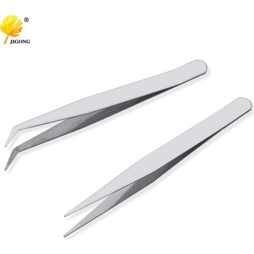 2pcs Stainless Steel Extension Lashes Tweezers Tools for Volume Mink Eyelash