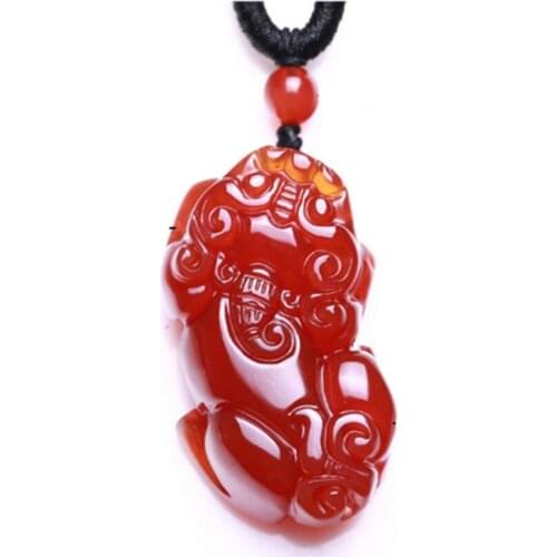 FYJS Unique Fabulous Wild Beast Many Colors Agates Pendant Handmade Weave Rope Chain Necklace Classic Jewelry