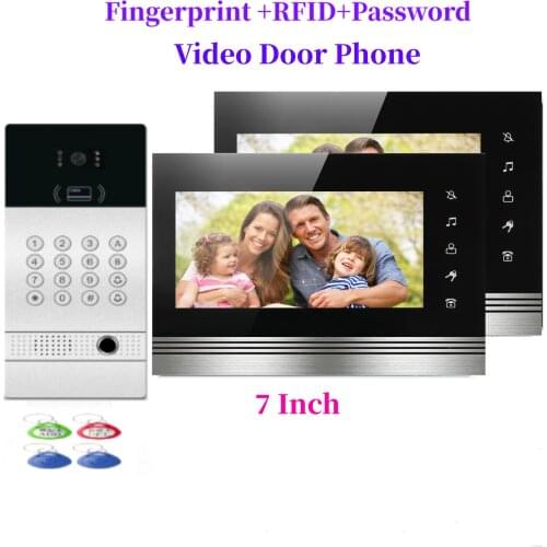 Video Intercom Network Cable Connect Doorbell RFID Camera For Multi Apartment Doorphone Fingerprint RFID Door Access System