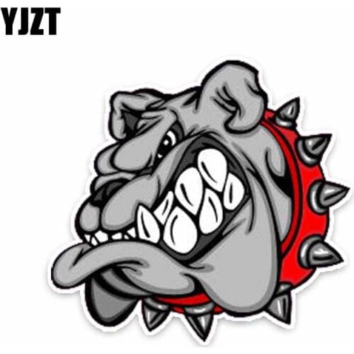 YJZT 13*12.3CM Bulldog Sport Dog Head Hound Sketch Car Bumper Sticke C1-4045