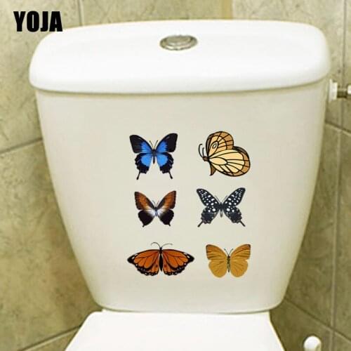 YOJA 20.7X24.2CM Lovely Butternfly Home Room Decor Wall Decal Toilet Sticker Modern Art T3-1309