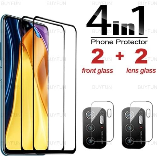 4IN1 Tempered Glass for Xiaomi Poco M3 Pro 5G 6.5 inch Full Cover Screen Protector for poco pocophone m3 pro Camera Lens Film
