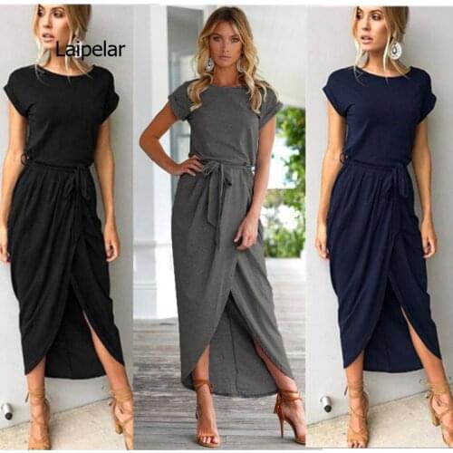 Ladies dress 2021 split irregular casual long skirt womens solid color dress suit mid-length skirt