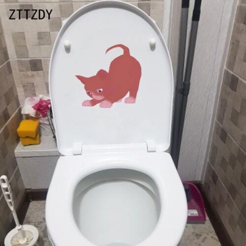 ZTTZDY 22.8*21.8CM Play Cat Bedroom Wall Decal Toilet Stickers Home Decoration T3-0264