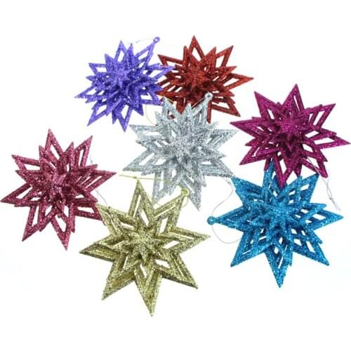 1 PC Gold powder Five-layer multi angle star Christmas decorations Xmas tree present adornments DIY party production accessories