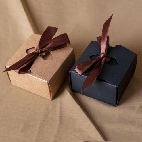 10pcs Square Gift Box Kraft Paper Boxes Candy Cake Cookie Packaging Box Wedding Birthday Christmas Party Packag Small Gifts Box