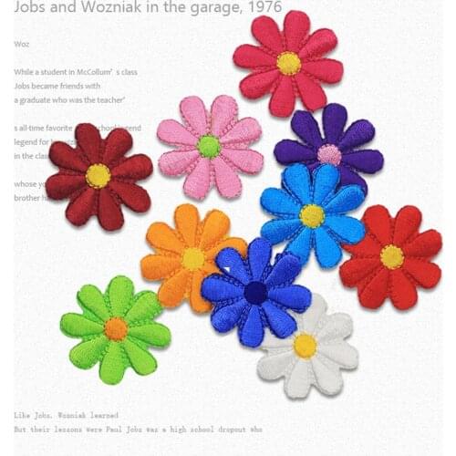 10PCS Small Flower Patches for Clothing Embroidery Iron On Applique Floral for Kids Bags Dress Clothes Patchs badges
