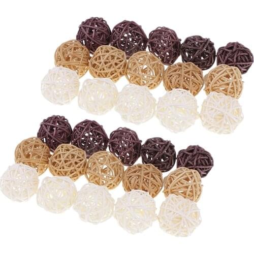 30 Pieces Decoration Wicker Rattan Wicker Balls Decorative Christmas Balls