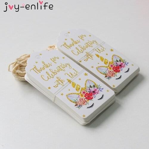JOY-ENLIFE Unicorn Paper Tag Colorful Unicorn Label Birthday Gift Wrapping Supplies Unicorn Theme Party Favors and Gift Supplies