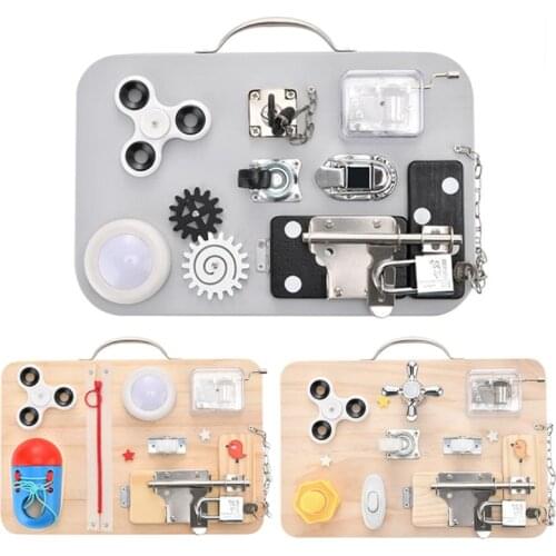 Children Busy Board DIY Toys Motor Skill Latch Lock Cognition Toy Games Parts Baby Montessori Sensory House PuzzleActivity Board