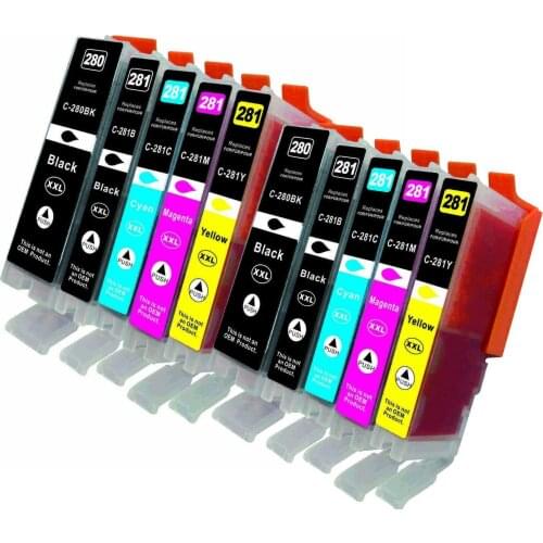 10PK PGI-580/CLI-581 Compatible lnk Cartridges For Canon TR7750 TR8850 TS6150 TS6151 TS8150 PGI580 CLI581 XL