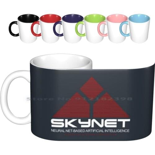 Skynet Logo Ceramic Mugs Coffee Cups Milk Tea Mug Skynet Logo Terminator Hack 1337 Haxor Hacker Ai Robot Droid Android Drone