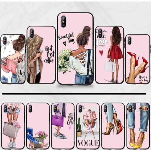 Fashion Girls High Heels Shoes Legs Coffee Phone Case for iPhone 11 12 pro XS MAX 8 7 6 6S Plus X 5S SE 2020 XR