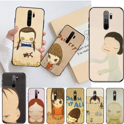 Cartoon Yoshitomo Nara Black Soft Shell Phone Case Capa for Redmi Note 8 8A 8T 7 6 6A 5 5A 4 4X 4A Go Pro
