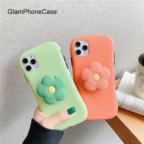 GlamPhoneCase Flower Stand Phone Case For iPhone11Pro/Max X XS Max XR Soft Silicone Cover For iPhone11 7 8 6 6s Plus Case
