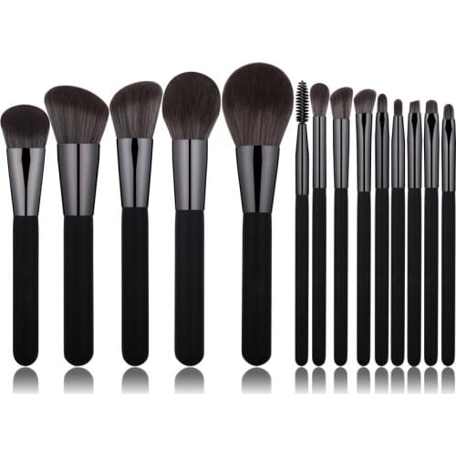High Quality Eye Mix Face Makeup Brush Set 14pcs Gothic Foundation Blush Eye Shadow Brush Eye Patch Professional Makeup Tools