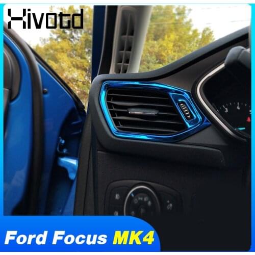 Car Front Air Outlet Vent Trim Cover Interior Styling Air Conditioner Frame Sticker For Ford Focus MK4 ST Line Accessories 2019