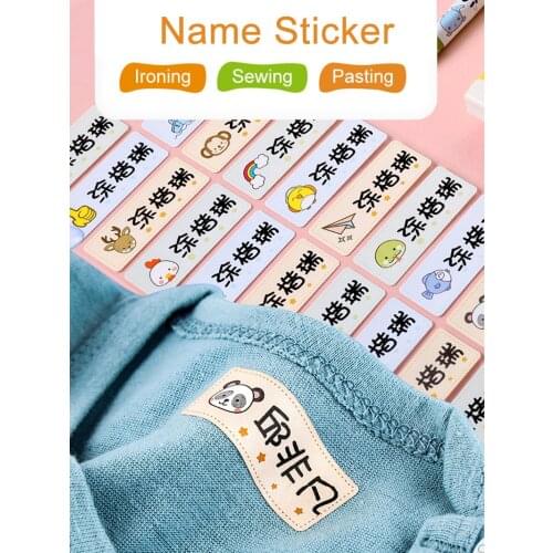 Custom-Made Name Sticker Waterproof Baby Boys Girls DIY Children Customized Ironing Sewing Pasting Student Clothes No Fading 41