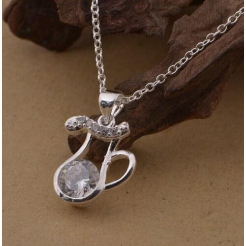 Wholesale silver plated Fashion jewelry chains necklace pendant WN-1543