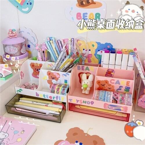 Plastic Makeup Organizer MakeUp Brush Storage Box with Drawer Cotton Swab Stick Storage Case Escritori organizador de maquillaje