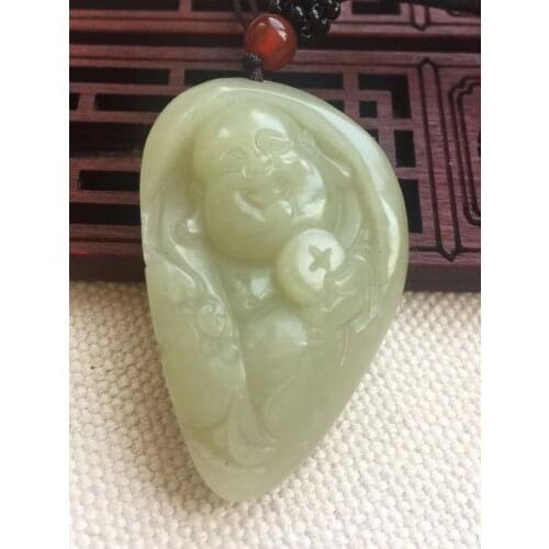 Natural hetian Buddha jade pendant unique design jadeite jade necklace men jewelry women pendants jade