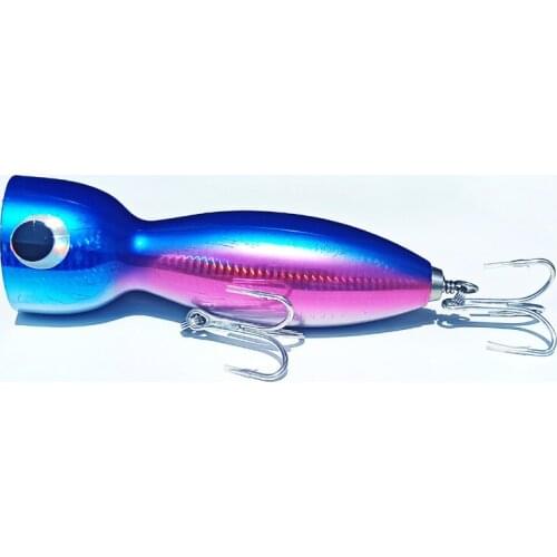 AS Leurre 150g Big Game Wooden Popper Tuna Bait Boat Fishing Lure Treble Hooks Saltwater Topwater Carp SwimBait Trolling Fishing