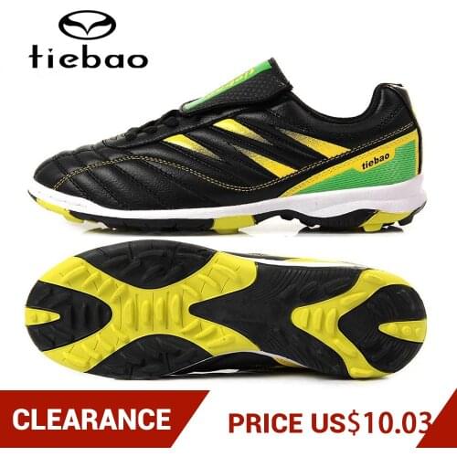 Clearance! TIEBAO Childrens Soccer Shoes Boys Girls Rubber Sole Sports Training Football Shoes TF Turf Football Boots EU 28-35