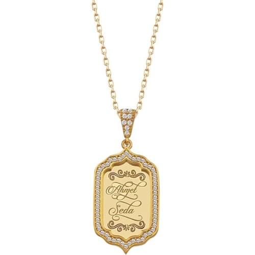 Name Post Silver Locket Necklace DN267