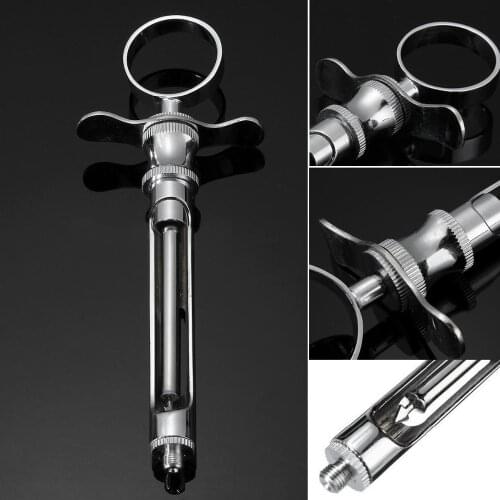 Dentist Lab Supplies 1.8ML Stainless Steel Oral Syringe Dental Aspirating Syringes With Head Tool