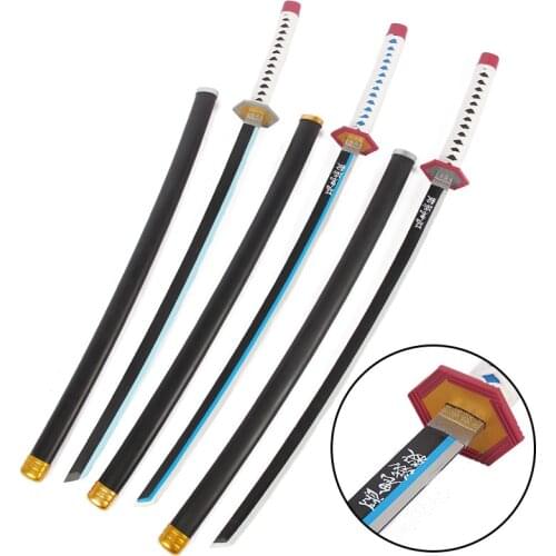 Tomioka Giyuu Cosplay Sword Demon Slayer: Kimetsu No Yaiba Cosplay Prop Weapon Wooden Samurai Sword Katana Halloween Party Event