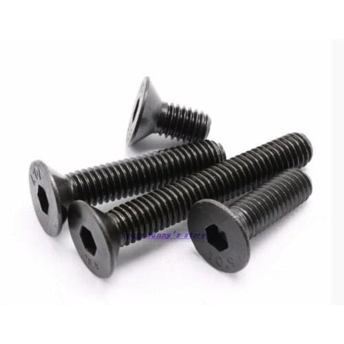 200pcs/Lot DIN7991 Metric M2.5 Black Grade 10.9 Alloy Steel Flat Countersunk Head Drive Hexagon Socket Cap Screw Bolt Brand New