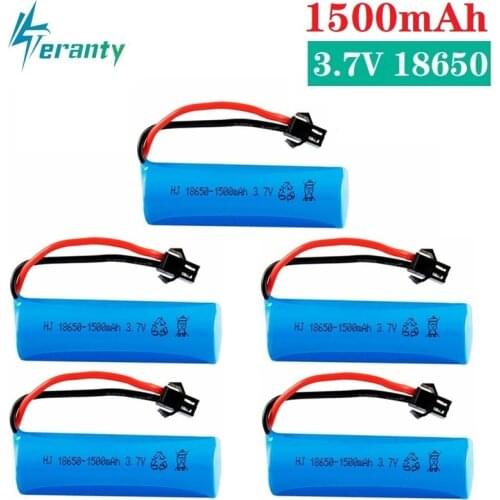 1/2/5/10Pcs 3.7v 1500mah 18650 Li-ion Battery For RC Stunt Car Q85 Q70 Rc Car Toys SM-2P Plug RC Boat Car Water soft Gun Battery