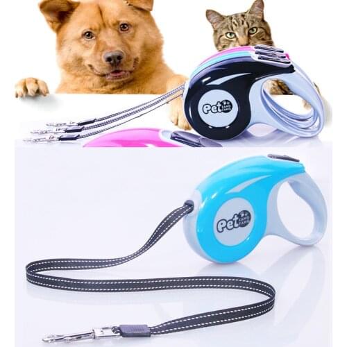 1Pcs Retractable Automatic Telescopic Leash Puppy Dog Cat Rope Training Extending Traction Belt Walking Leashes Blue /5m