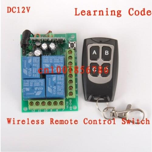 Wireless switch system water-proof remote controller 4RelayCH DC12V receiver&transmitter 315/433MHZ Momentary Toggle Latched