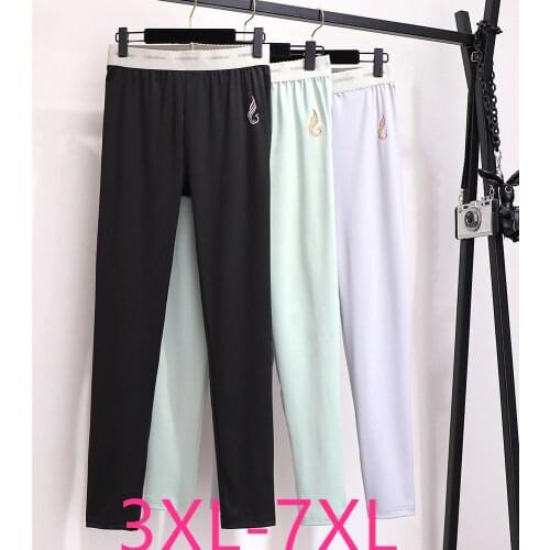 2021 spring autumn plus size pencil pants for women large slim casual elastic waist long sport trousers gray green 5XL 6XL 7XL