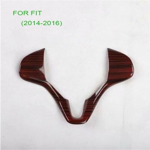 Carbon Fiber Steering Wheel Decoration Trim Interior Auto Parts Car Covers For HONDA FIT 2014-2016 Car Styling