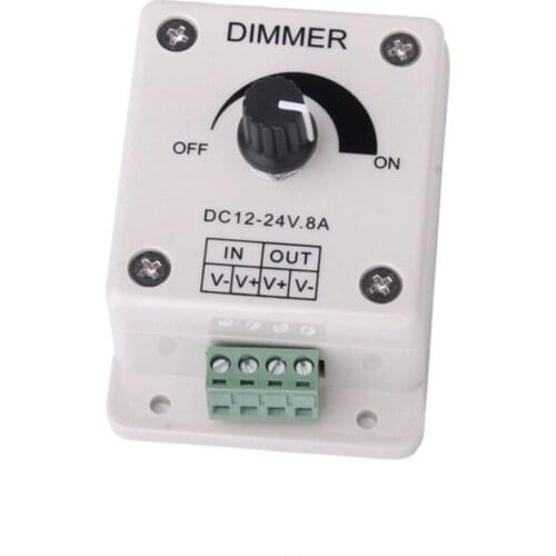 Dimmer Switch for Dimmable LED, Halogen and Incandescent Bulbs, DC 12V-24V 8A