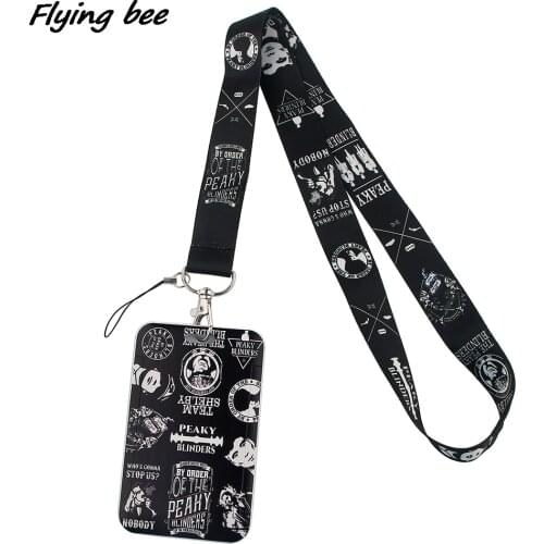 Flyingbee TV Show Peaky Blinders Lanyards ID Badge Holder ID Card Pass Mobile Phone Straps Badge Key Holder X1435