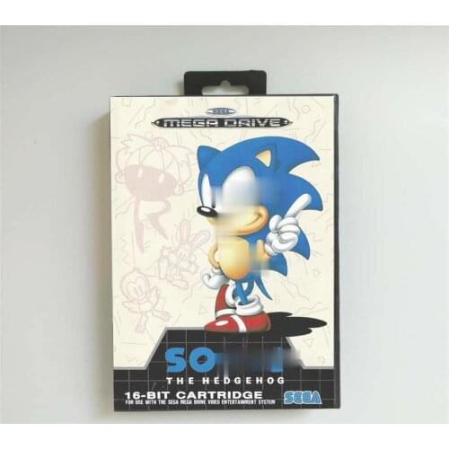 Soniced Game the Hedgehog - EUR Cover With Box 16 Bit MD Game Card for Megadrive Genesis Video Game Console
