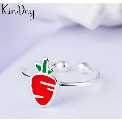 Boho Vintage Silver Color Carrot Rings for Women Lover Finger Ring Valentines Day Gifts 2020