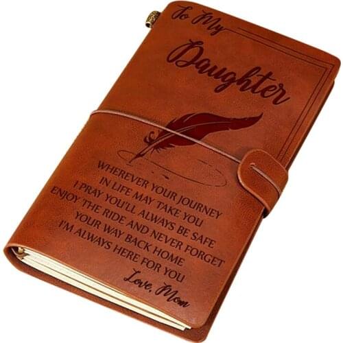 Travel Leather Diary Notebook That Mom Gives to a Notebook DaughterS Birthday and Graduation Gift