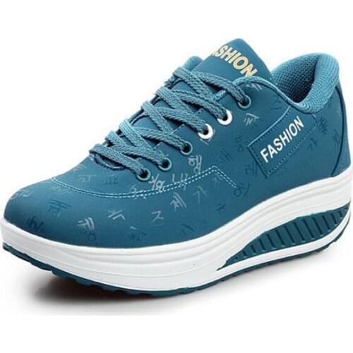 Fashion Women Sneakers Solid Wedge Casual Sport Shoes Woman Sneakers Women Shoes Woman Lace-up Female Sneakers Zapatillas Mujer