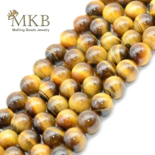 Natural Stone Yellow Tiger eye Round Beads For Jewelry Making 4 6 8 10 12mm Spacer Beads Diy Necklace Bracelet Accessories