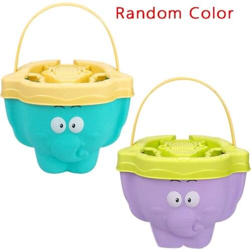 Soft Plastic Elephant Beach Toys Sand Toys for Kids Sand Bucket Rake Shovel Set Beach Turtle Crocodile Hippo Molds Toys