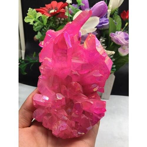 Natural quartz crystal angel aura hand carved skull ornaments