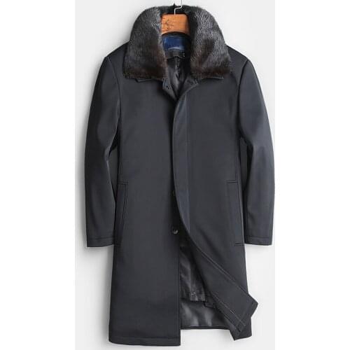Real Fur Coat Men Rex Rabbit Fur Coat Real Mink Fur Collar Winter Coat Real Fur Parka Mens Clothing 2020 Casaco 18729 YY1144
