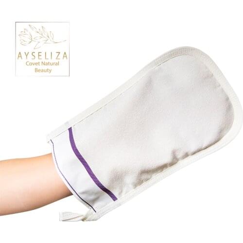 Premium Cross-Stitched %100 Viscose Turkish Bath Glove Made From Natural Plant Fibers For Silky Skin Exfoliating Purifying Body