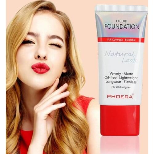 PHOERA 12 Colors 30ml Natural Matte Foundation Soft Long Wearing Oil Control Waterproof Concealer Liquid Foundation Cream TSLM1