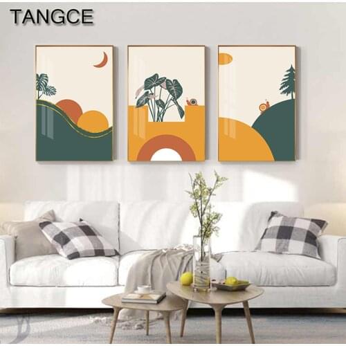 Nordic Snail Green Plant Poster Print Modern Canvas Painting Wall Pictures for Living Room Nursery Decor Scandinavian Wall Art