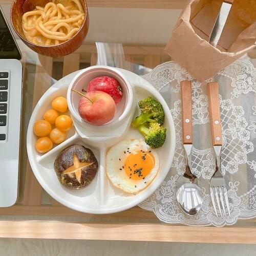 Students' breakfast tray, food classification partition tray, dry rice tray, canteen, dining bowl, and soup